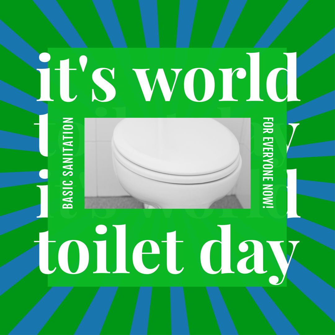 World Toilet Day Promotion with Sanitation Message on Radial Background - Download Free Stock Templates Pikwizard.com