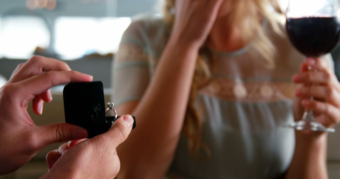Romantic Proposal in Upscale Restaurant Setting