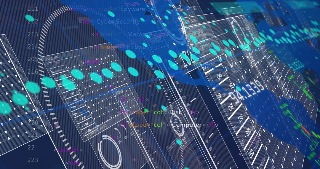 Innovative Cybersecurity Interface with Code Overlay