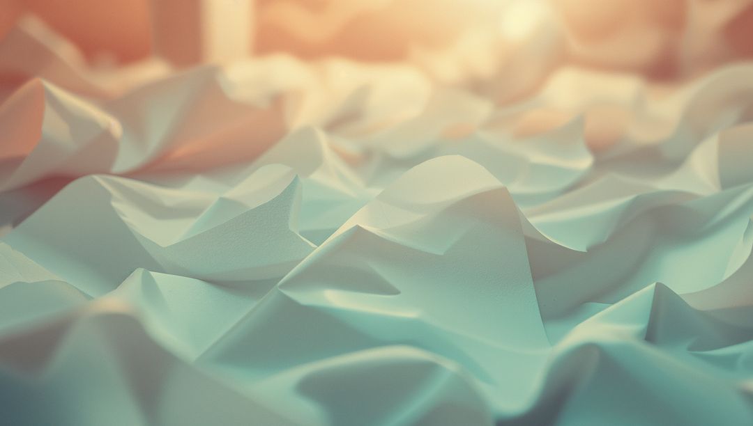 Abstract 3D Render of Undulating Digital Surface in Pastel Lighting