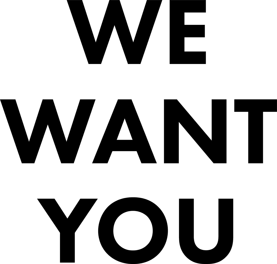 Transparent We Want You Text Call to Action Vector