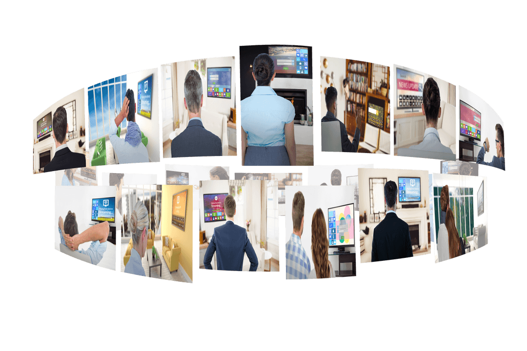 Transparent Overlay of Businesspeople Using Digital Interfaces