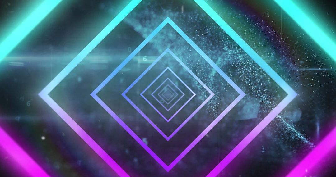 Colorful Geometric Neon Lights with Digital Matrix