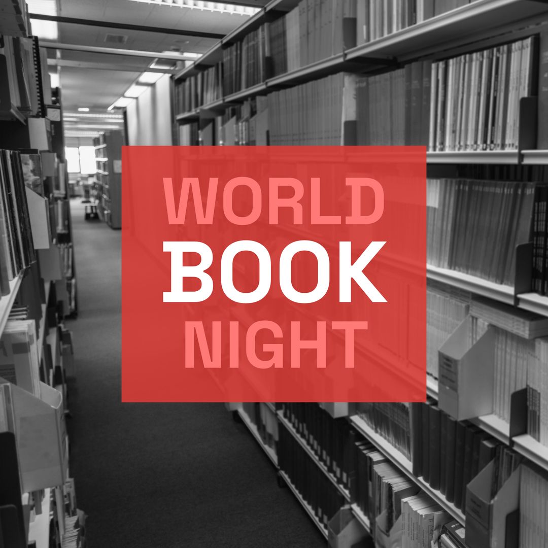 World Book Night Celebration With Library Background