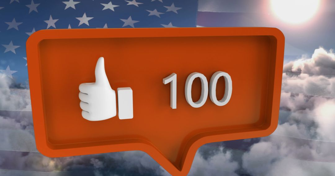 Social Media Interaction Milestone Against USA Flag Backdrop - Free Images, Stock Photos and Pictures on Pikwizard.com