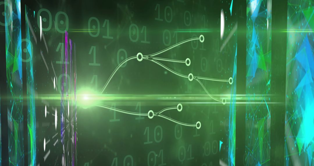 Futuristic Technology Background with Binary Connections