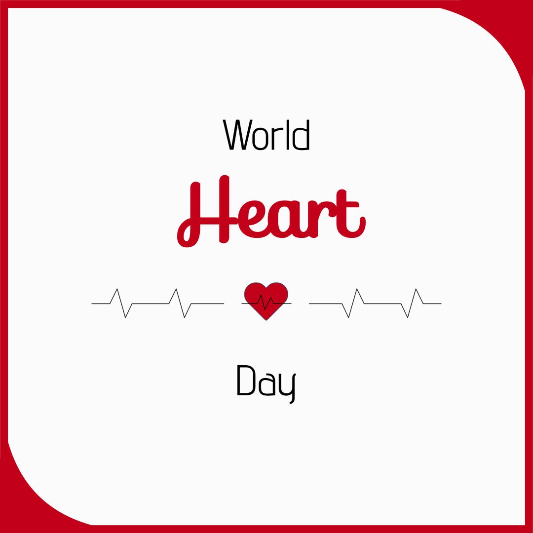 minimalist world heart day design with heartbeat icon - Download Free Stock Images Pikwizard.com