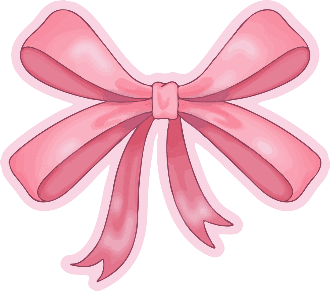 Elegant Transparent Pink Bow with Glossy Gradient