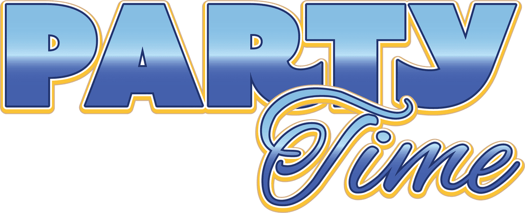 Party Time Bold Typographic Design Transparent Background