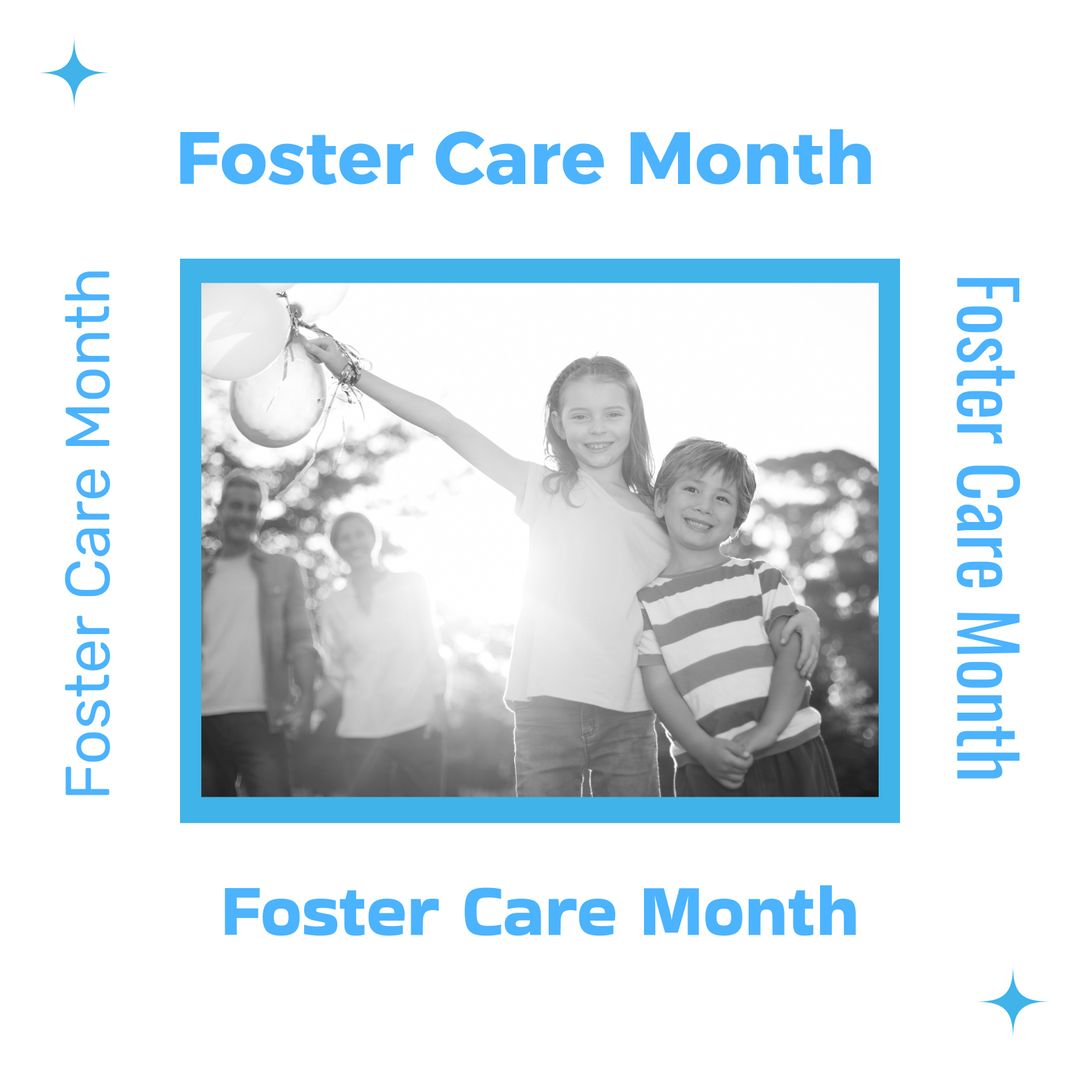 Celebrating Foster Care Month with Happy Family in Garden