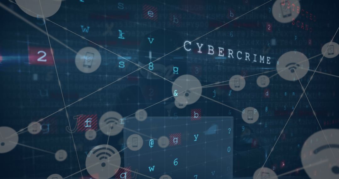 conceptual image of hacker and cybercrime network connections - Free Images, Stock Photos and Pictures on Pikwizard.com