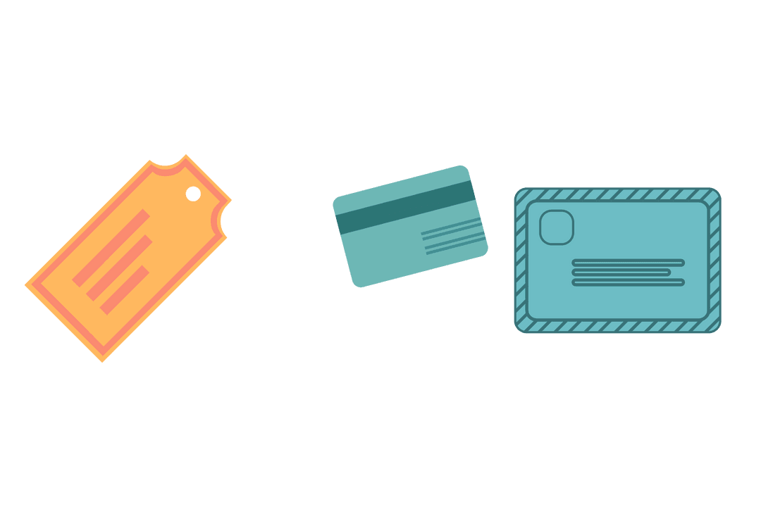 Transparent Styled Icons of Credit Card and Envelope for Finance Concepts