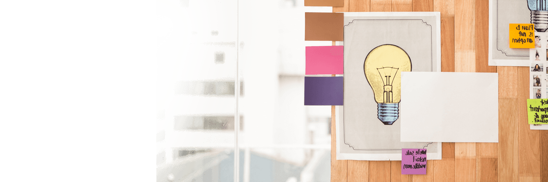 Transparent Creative Brainstorming Setup in Modern Office Environment