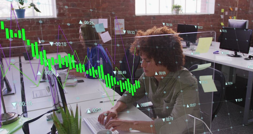 Businessman Analyzing Stock Market Trends on Computer