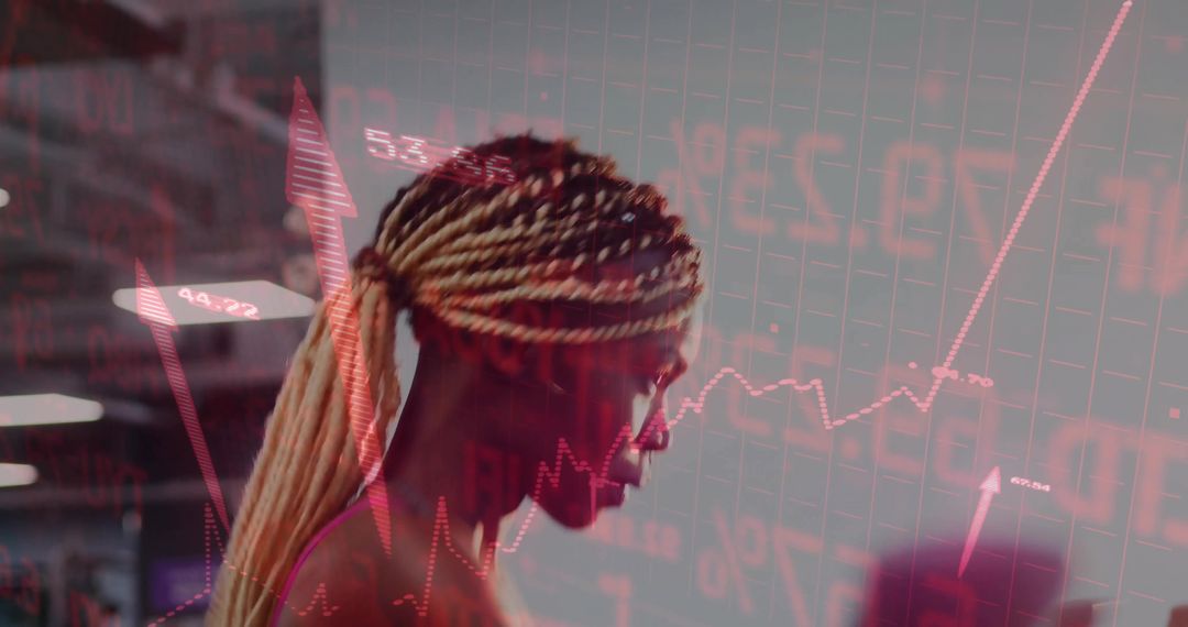 Focused Analyst Engaging with Dynamic Stock Market Trends