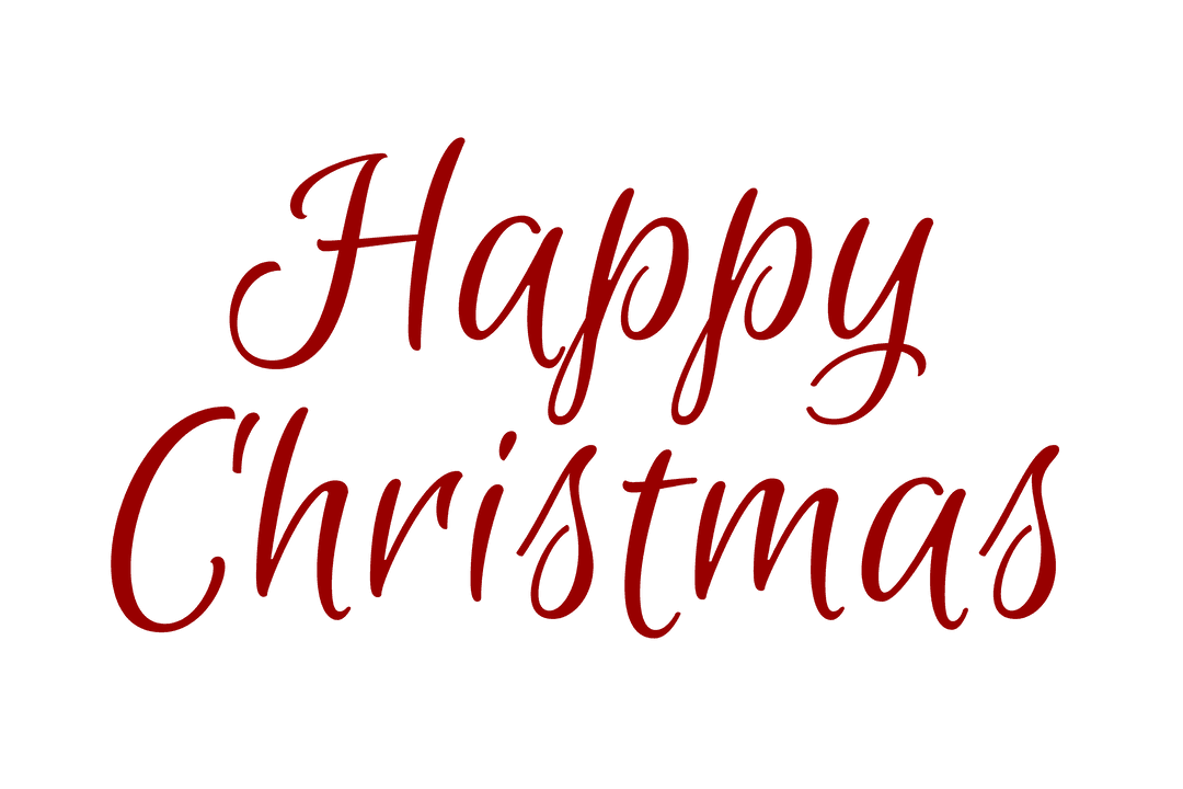 Happy Christmas Text on Transparent Background for Festive Wishes