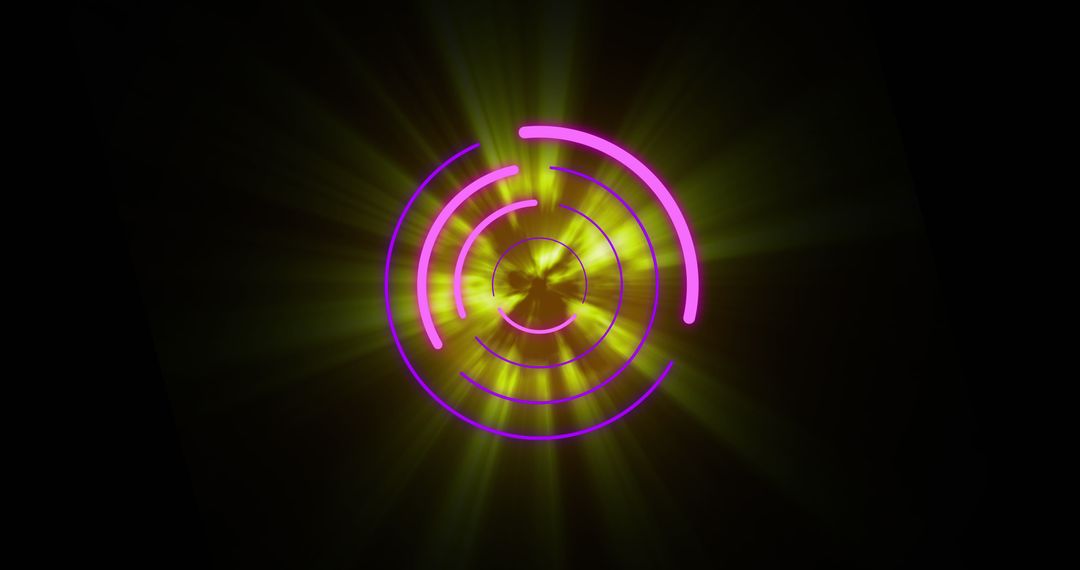 Glowing Circles Over Dark Background Digital Art