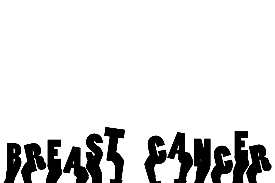 Hands Holding Breast Cancer Message on Transparent Background