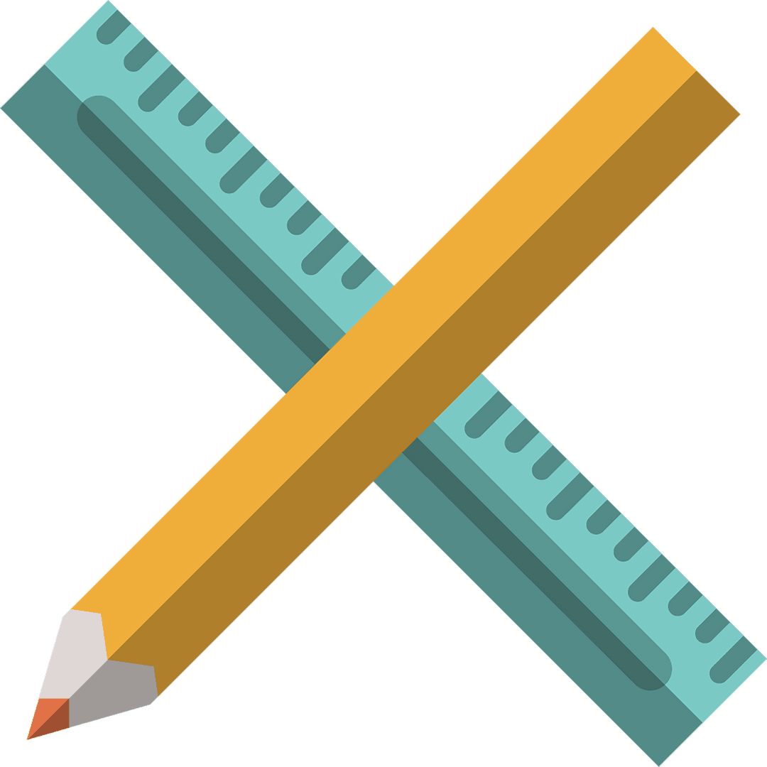 Transparent Illustration of Crossing Pencil and Ruler