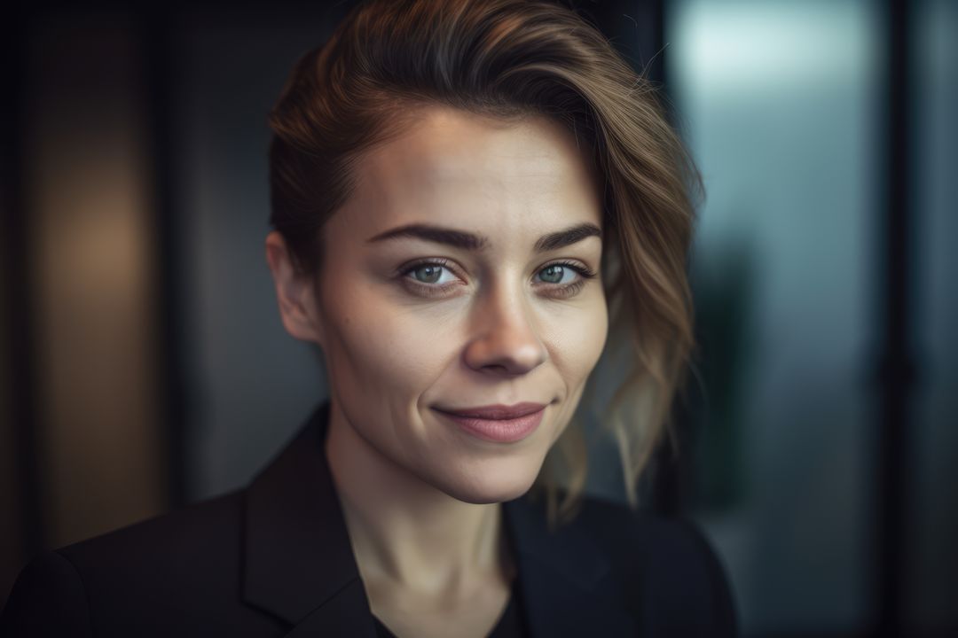Portrait of smiling caucasian businesswoman, created using generative ai technology - Free Images, Stock Photos and Pictures on Pikwizard.com