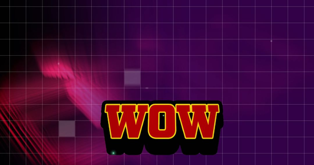Retro Futuristic Digital Art with Bold Wow Lettering