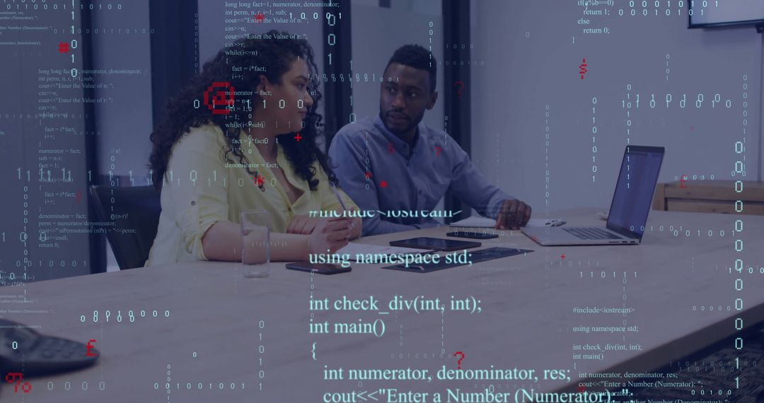 Developers Reviewing Code in Office for Collaborative Teamwork
