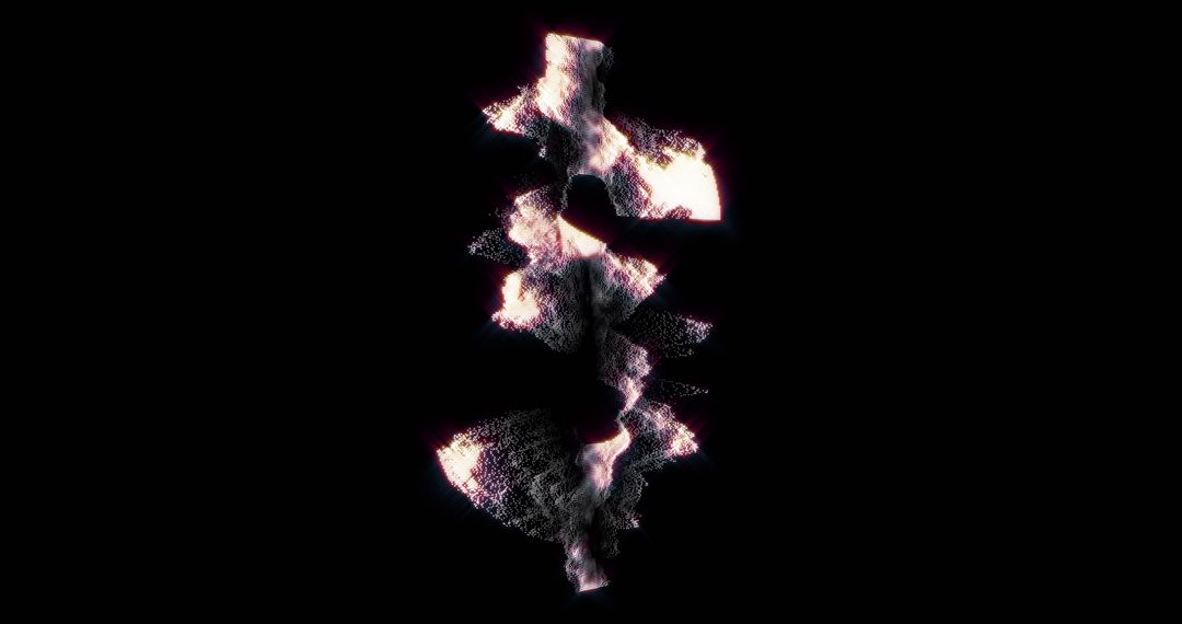 Glowing Dollar Symbol Abstract Art Over Black Background