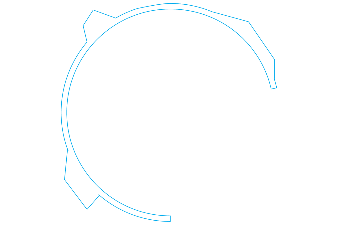 Abstract Blue Futuristic Shape on Transparent Background