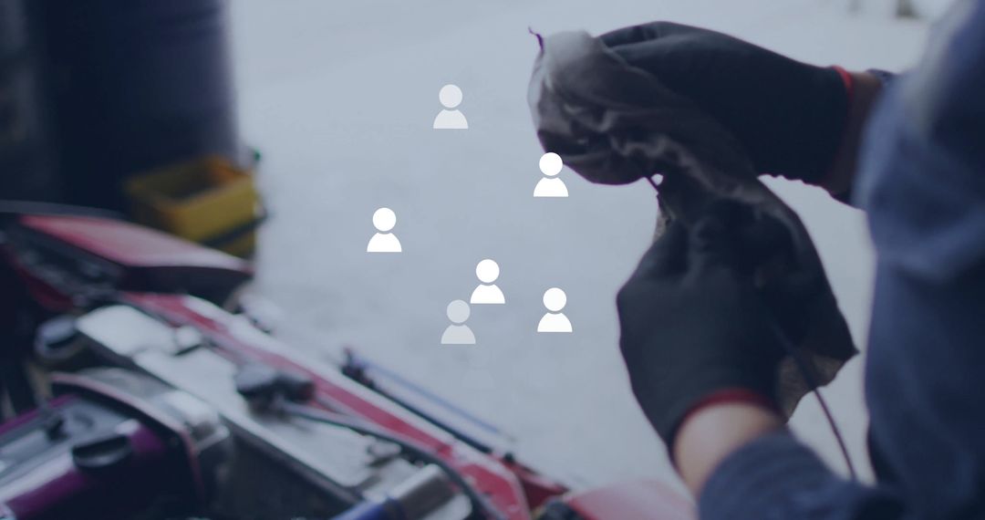 Mechanic Daily Routine Cleaning Tools in Automotive Workshop