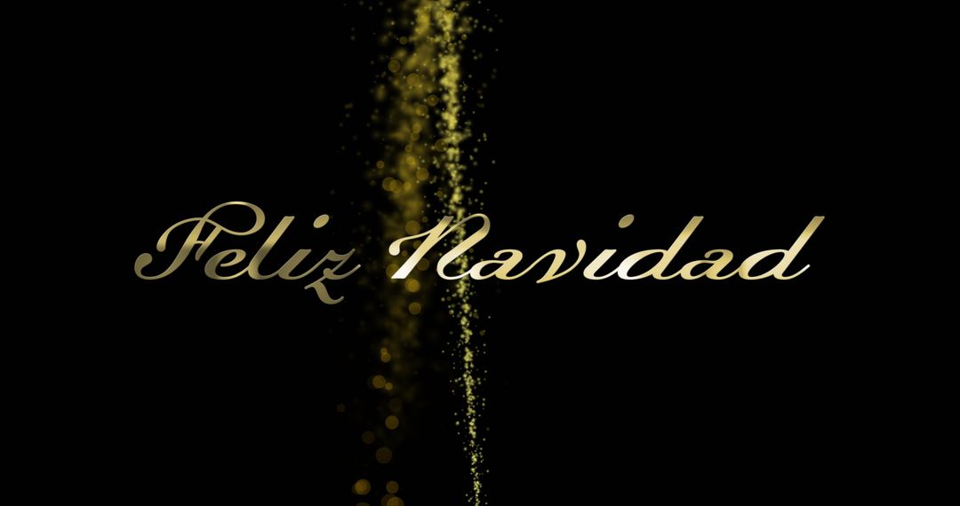 Feliz Navidad Text with Glowing Lights on Black Background