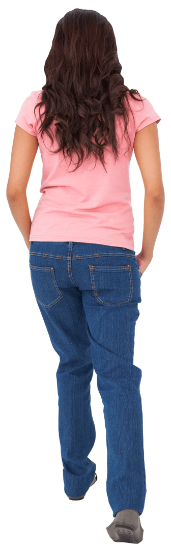 Biracial Woman Walking on Transparent Background PNG