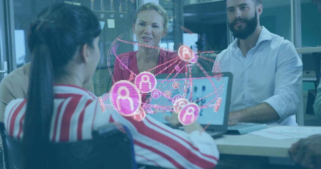 Diverse Team Collaborating with Innovative Technology