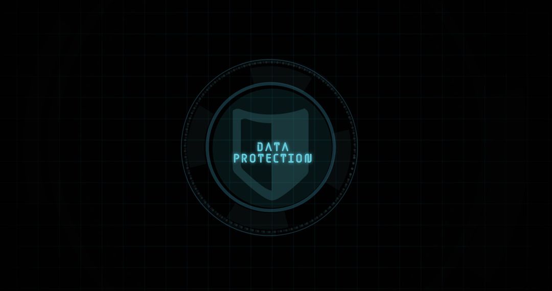 Cybersecurity Concept with Shield Icon and Data Protection Text