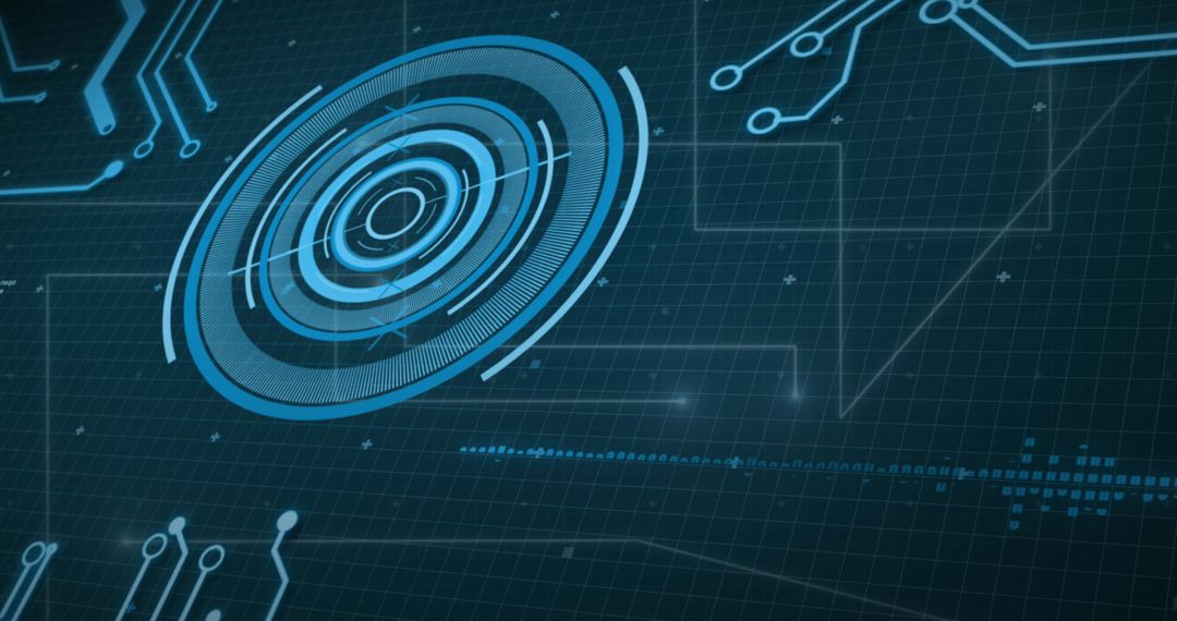 Futuristic Digital Interface with Circuits and Scope