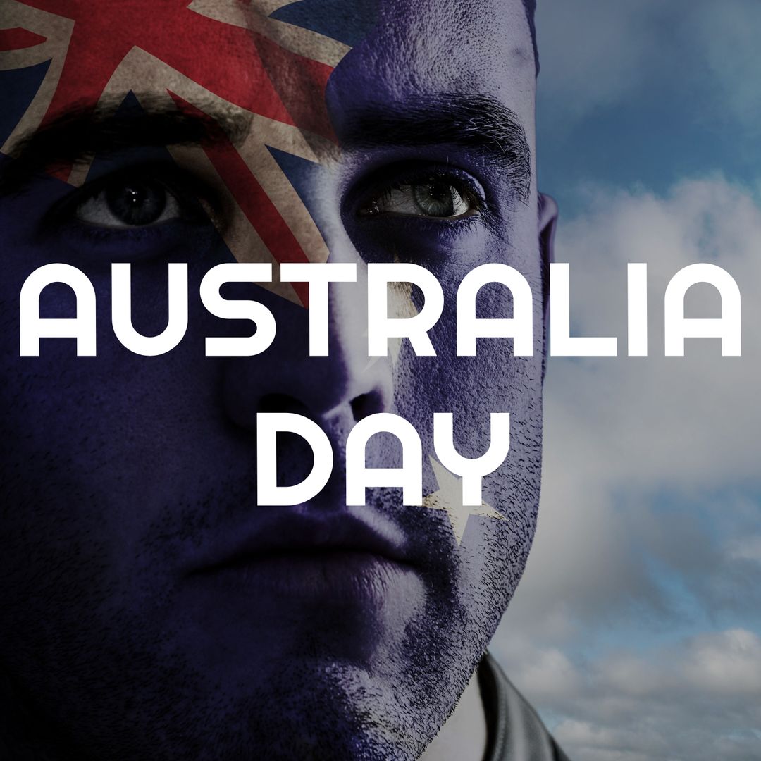 Australian Flag Face Portrait for Australia Day Celebration