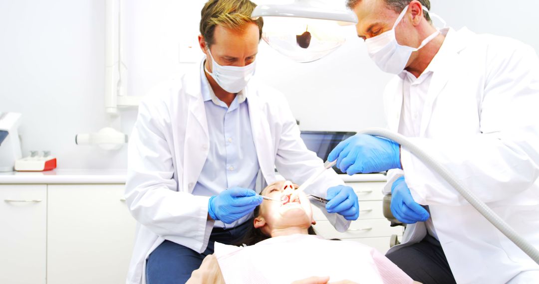 Dental Professionals Treating Patient in Modern Clinic - Free Images, Stock Photos and Pictures on Pikwizard.com