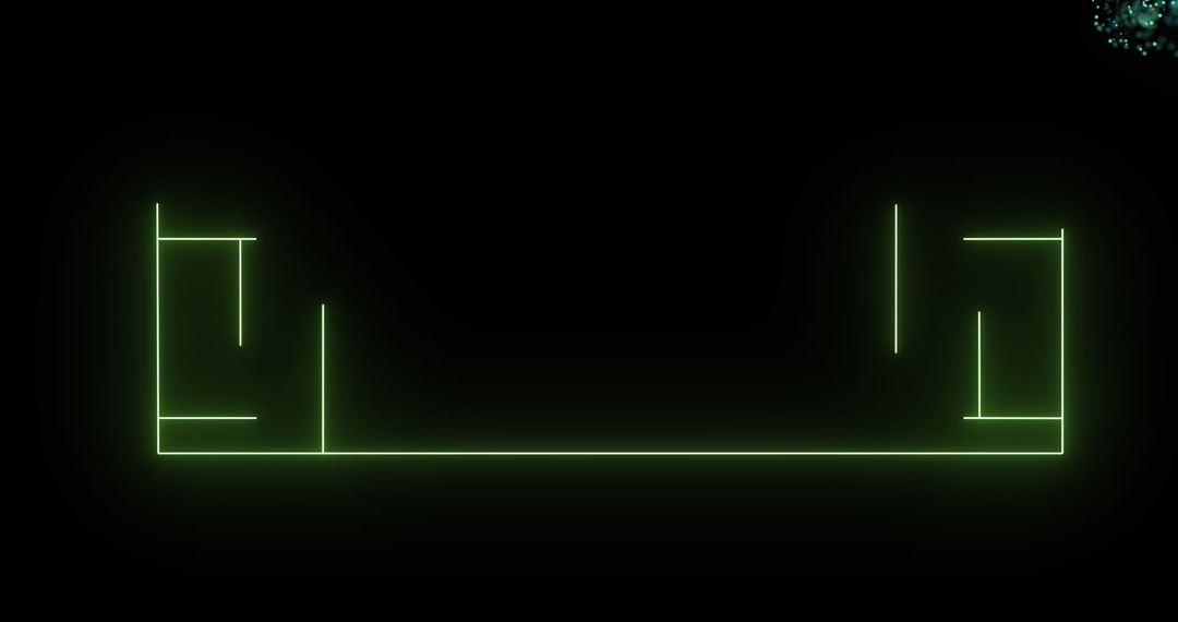 Neon Glowing Football Pitch Design with Green Particles