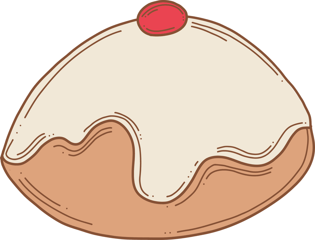 Whimsical Pastry Bun with Luscious Icing Floating on a Transparent Background