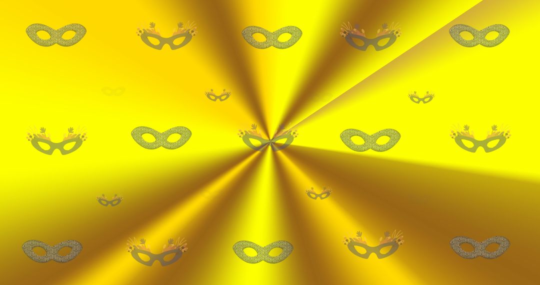 Vibrant Masquerade Masks on Radiant Yellow Background