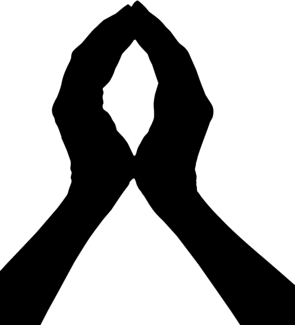 Holding Hands Silhouette on Transparent Background