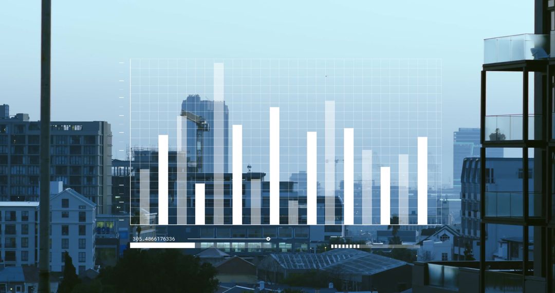 Digital Financial Analytics Over City Skyline