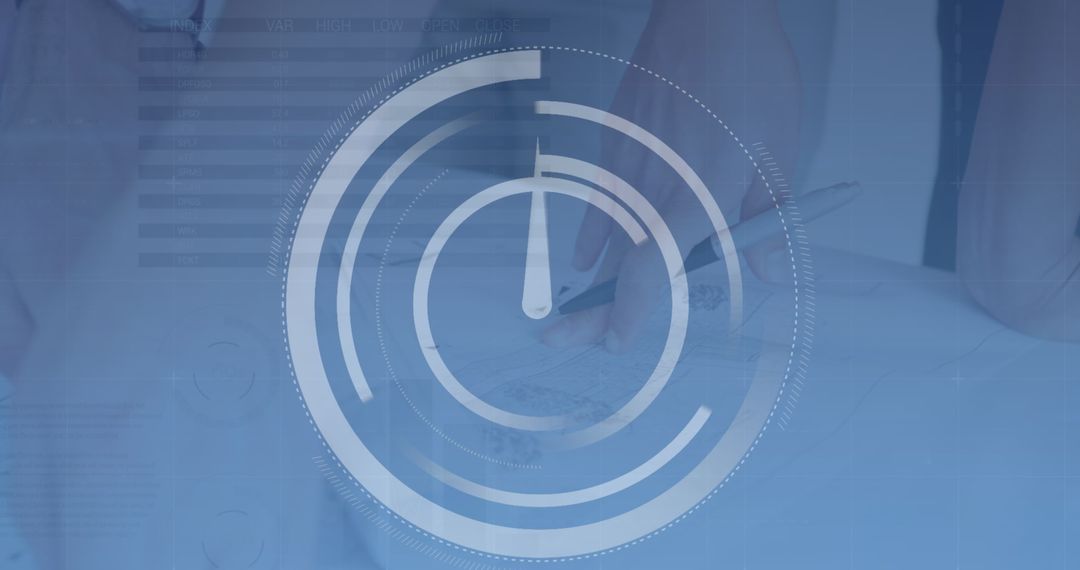 Futuristic Digital Technology with Overlay Graphics