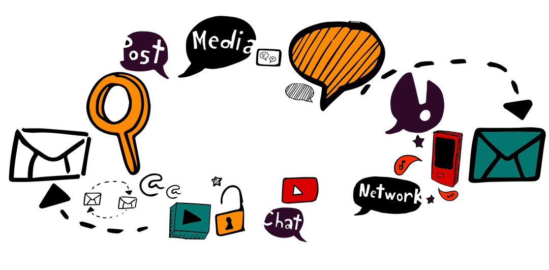 Transparent Social Media Icon Collection in Vibrant Colors