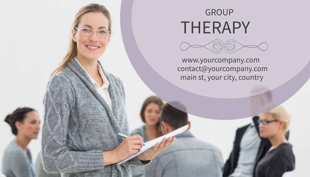 Confident Therapist Leading Supportive Group Therapy Session