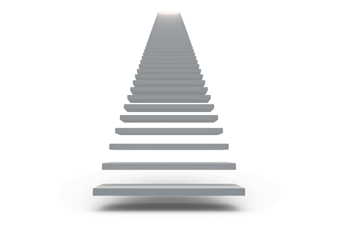 Transparent Ascending Staircase Leading to Light