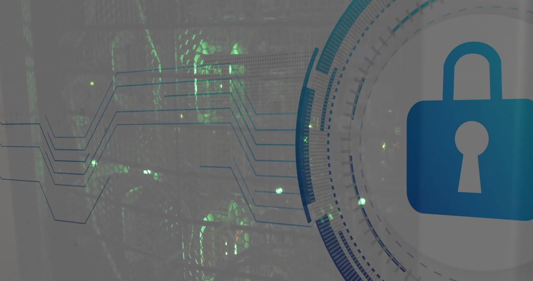 Digital Padlock on Fast-Paced Server Futuristic Design
