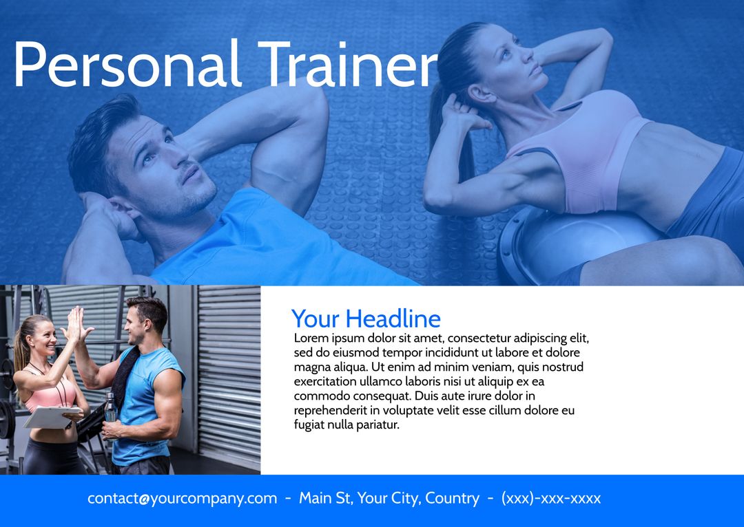 Professional Personal Trainer Coaching Client for Fitness Success - Download Free Stock Templates Pikwizard.com