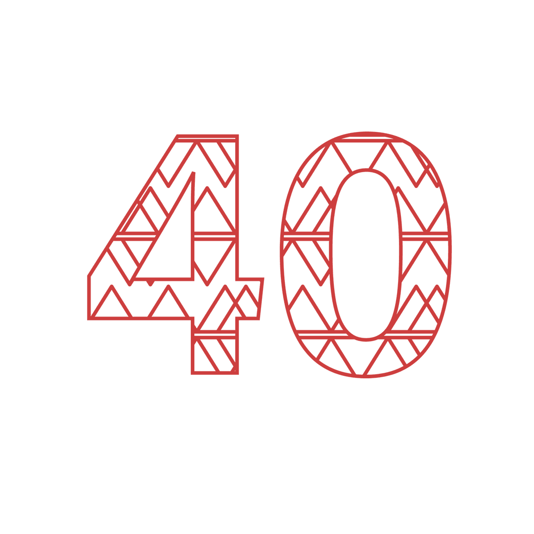 Number 40 with Decorative Pattern on Transparent Background - Download Free Stock Images Pikwizard.com