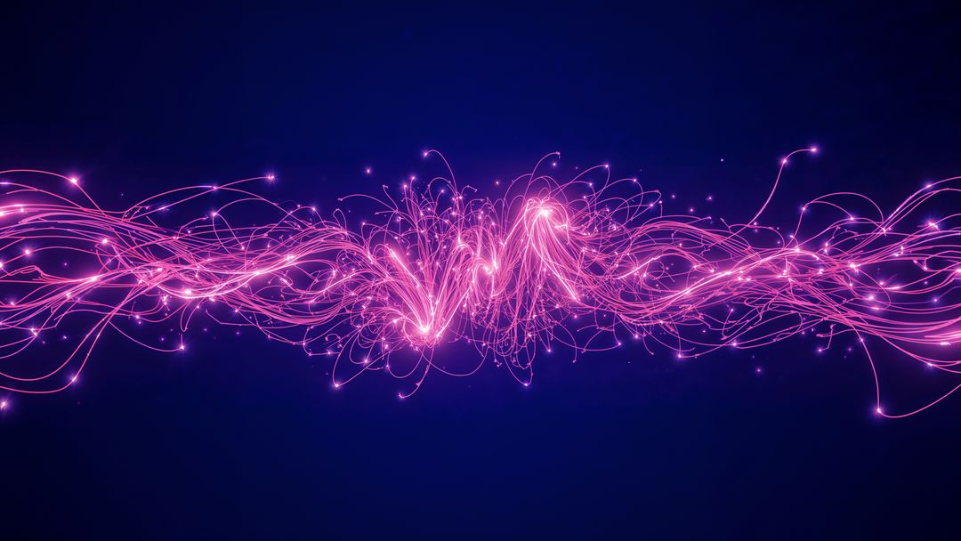 Dynamic Magenta Neon Light Trails Vectoring through Digital Abyss