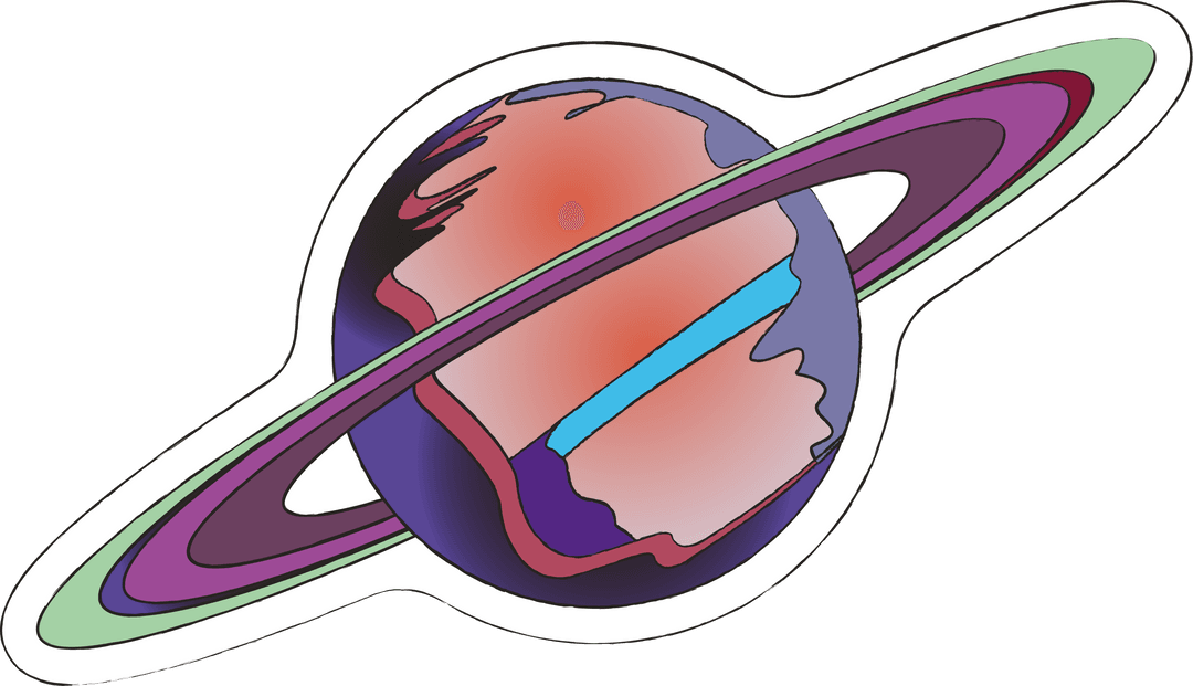 Colorful Transparent Saturn Planet in Digital Art Orbital Style